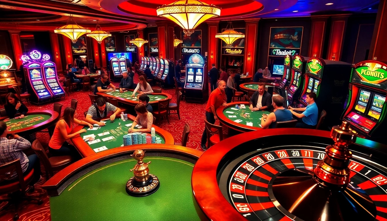 Experience the thrill of gilajp gaming with vibrant casino tables and exciting slot machines.