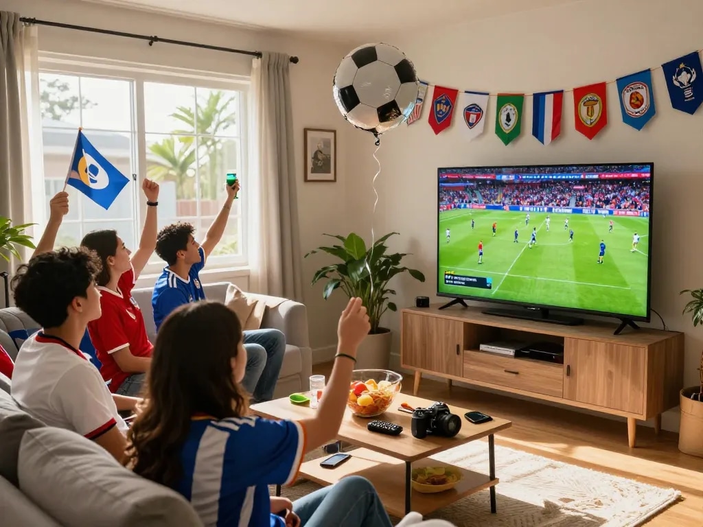 Fans enjoying the match on LuongSonTV, showcasing excitement and engagement in football culture.