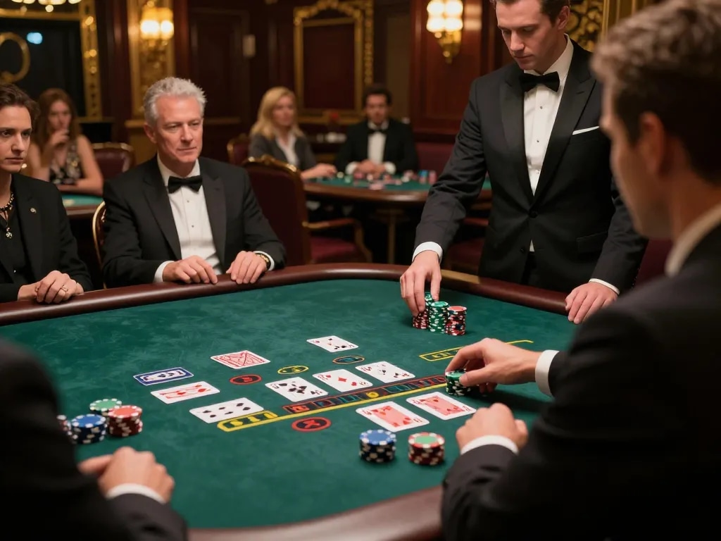 Player placing a bet in an elegant blackjack game at s666 casino, showcasing strategic gameplay.