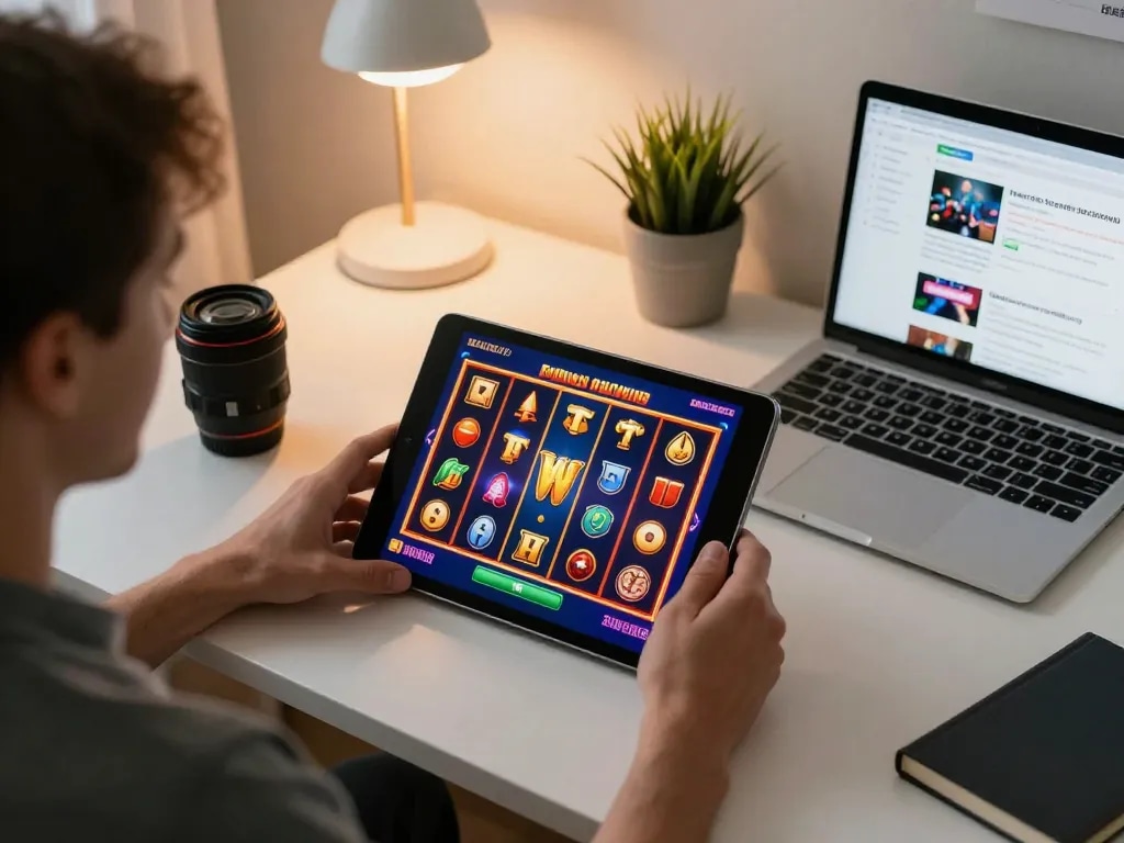Player spins minimum bets on sis4d slot games from the comfort of home, showcasing a vibrant slot interface