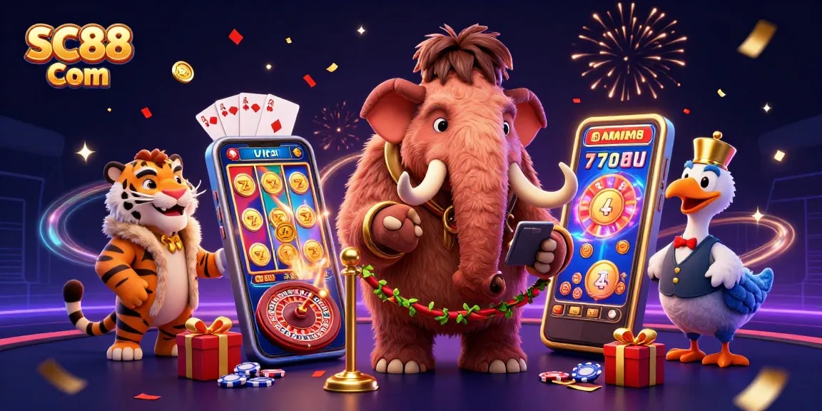 Engage with the thrilling SC88 Com gaming experience featuring vibrant slot games and VIP casino elements.
