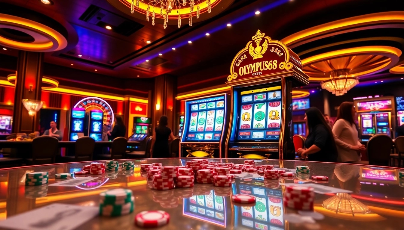 Experience the thrill of OLYMPUS88 slot in a vibrant casino setting full of excitement and luxury.