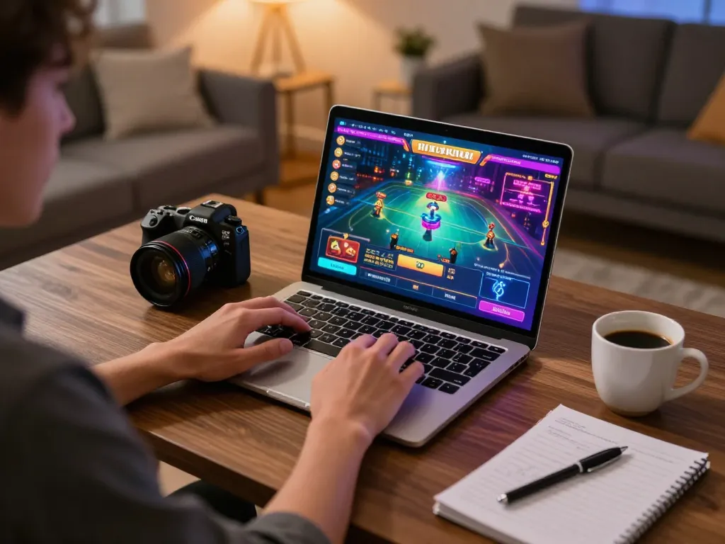 Engaging gameplay on https://c168b.com/ with vibrant game interface and cozy home atmosphere.