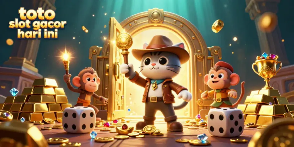 Gambarkan toto slot gacor hari ini dengan petualangan karakter kartun yang menemukan harta karun kasino