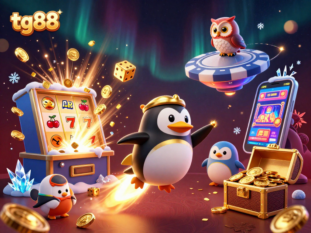 Experience the thrill of tg88 casino games with a golden penguin and jackpot explosion!