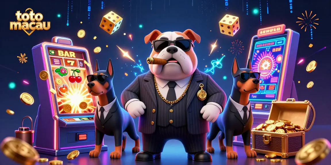 Tembak angka toto macau mendapatkan jackpot dengan mesin slot yang meledak dan karakter mafia serta anjing penjaga