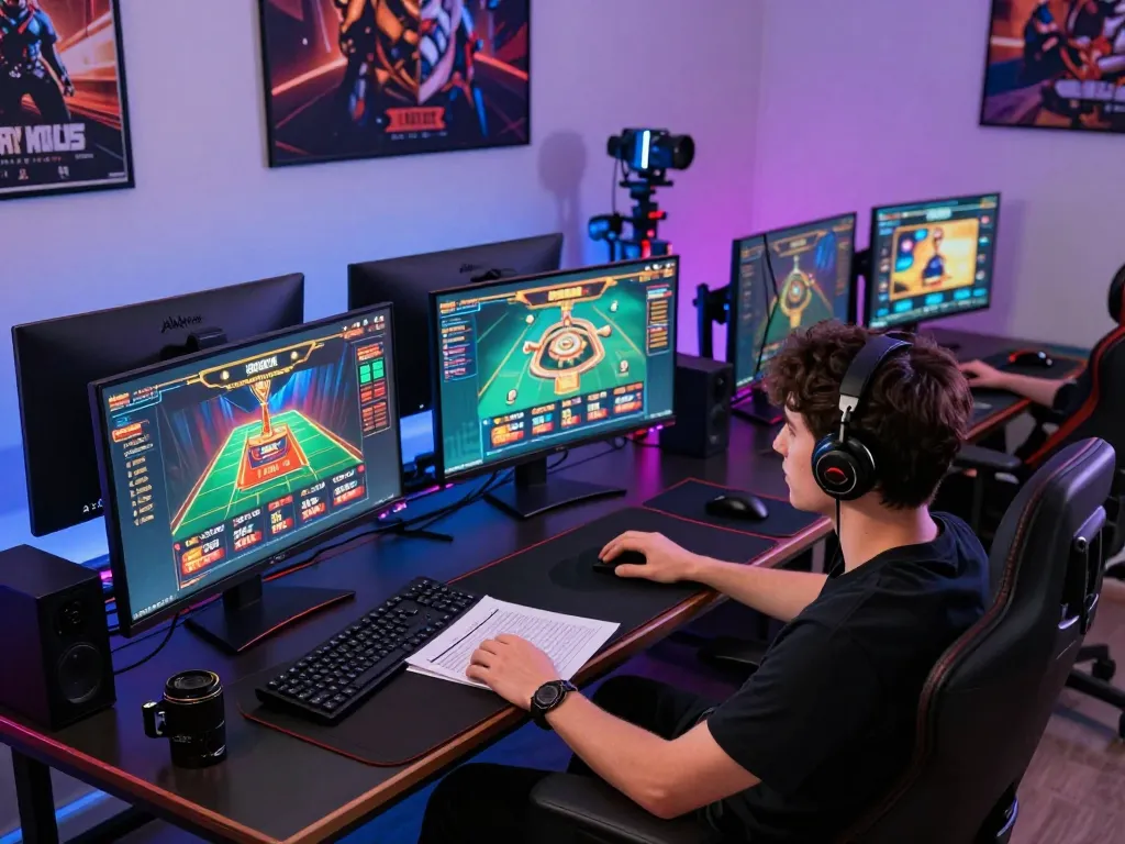 Engaging in online casino strategy with Fun88 on a multi-screen gaming setup.