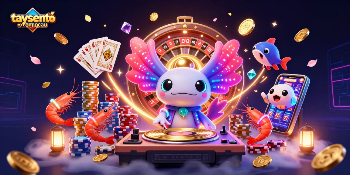 Gali keseruan bermain di taysentotomacau dengan DJ axolotl neon dan uang koin bertebaran.