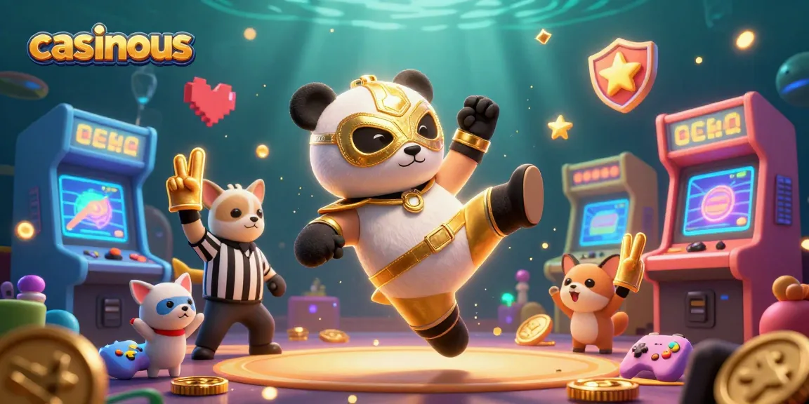 Experience the excitement of casinous gaming with lively animal characters and glowing casino elements.