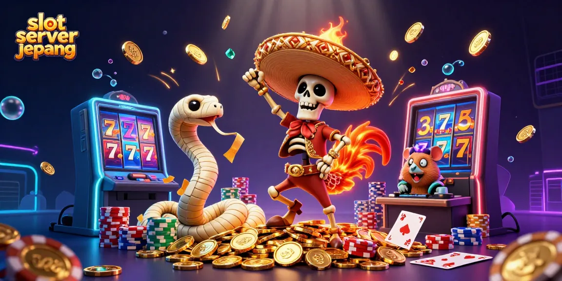 Experience thrilling gameplay with slot server jepang featuring a vibrant scene of dynamic characters and casino elements.