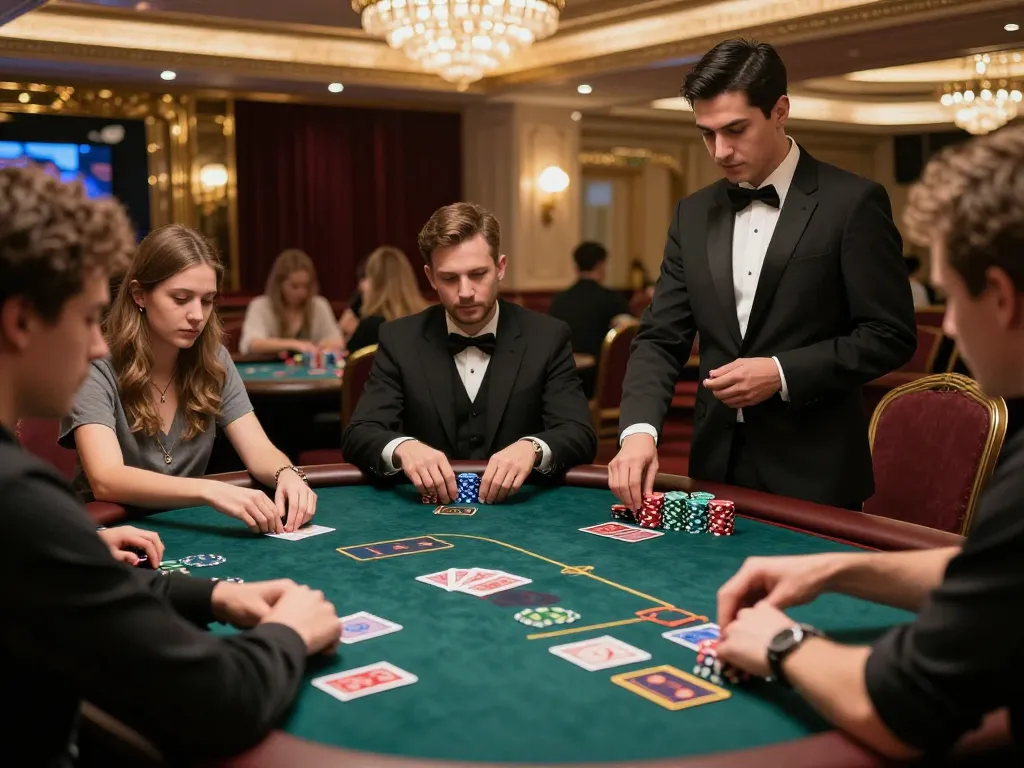 Engaged players enjoying high-stakes poker at LGOLUX luxury gaming area.