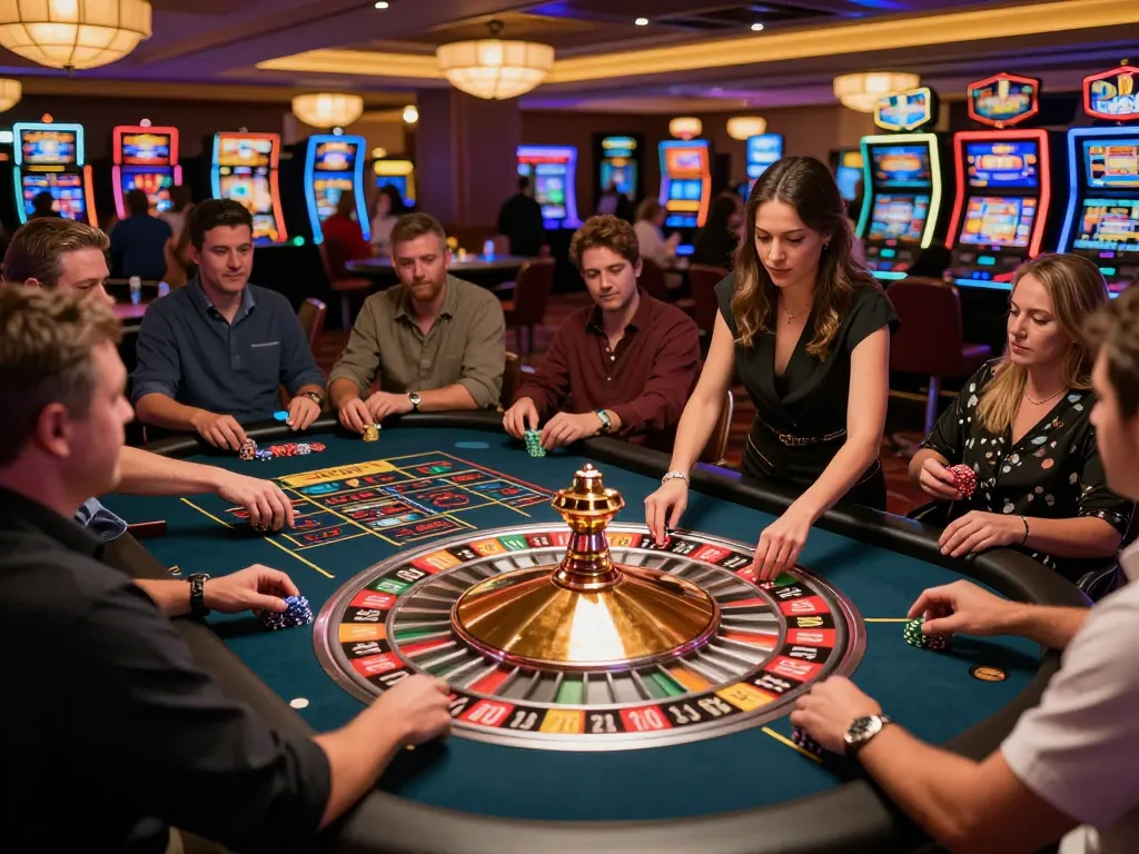 IDCASH88 roulette table action showcasing players placing bets and croupier spinning the wheel.