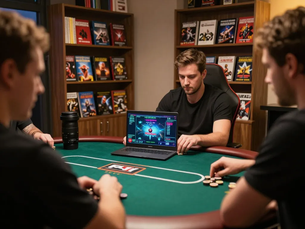 Player engaging in online gambling on 188V app during cozy evening