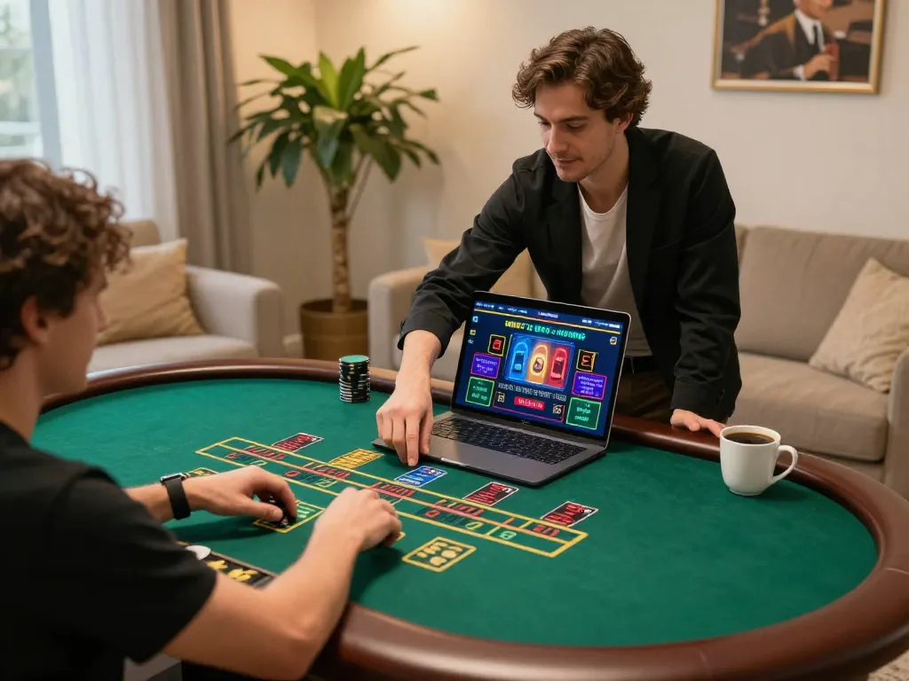 Engage with nhà cái kong88 by participating in a live online blackjack game with a laptop setup