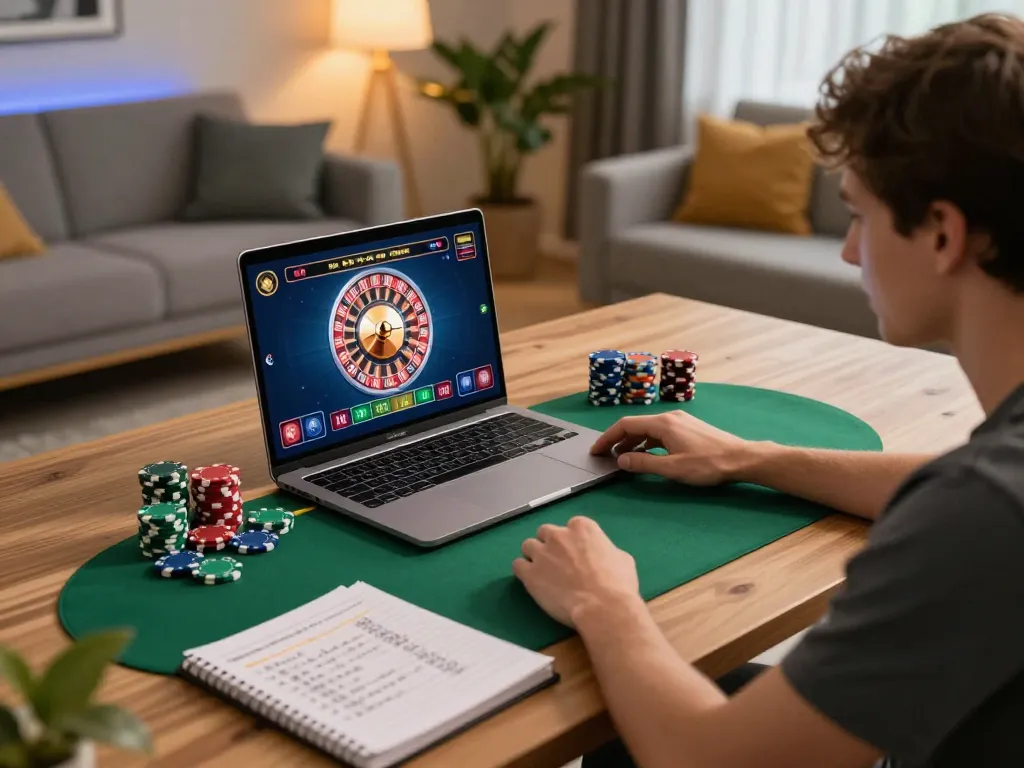Player engaging in live roulette on https://lc88app.com/ while strategizing with notes.