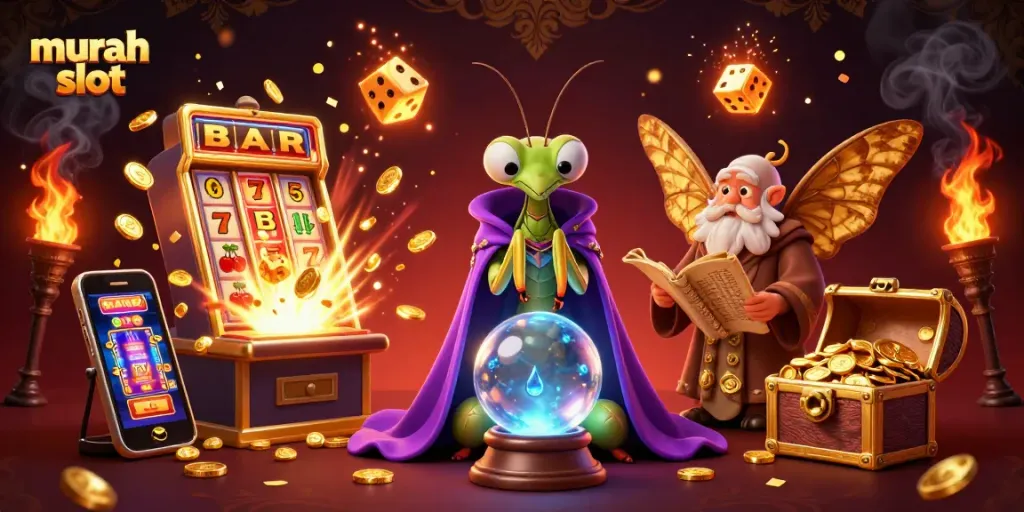 Jelajahi jackpot besar di murah slot dengan karakter menarik dan elemen kasino yang memukau.
