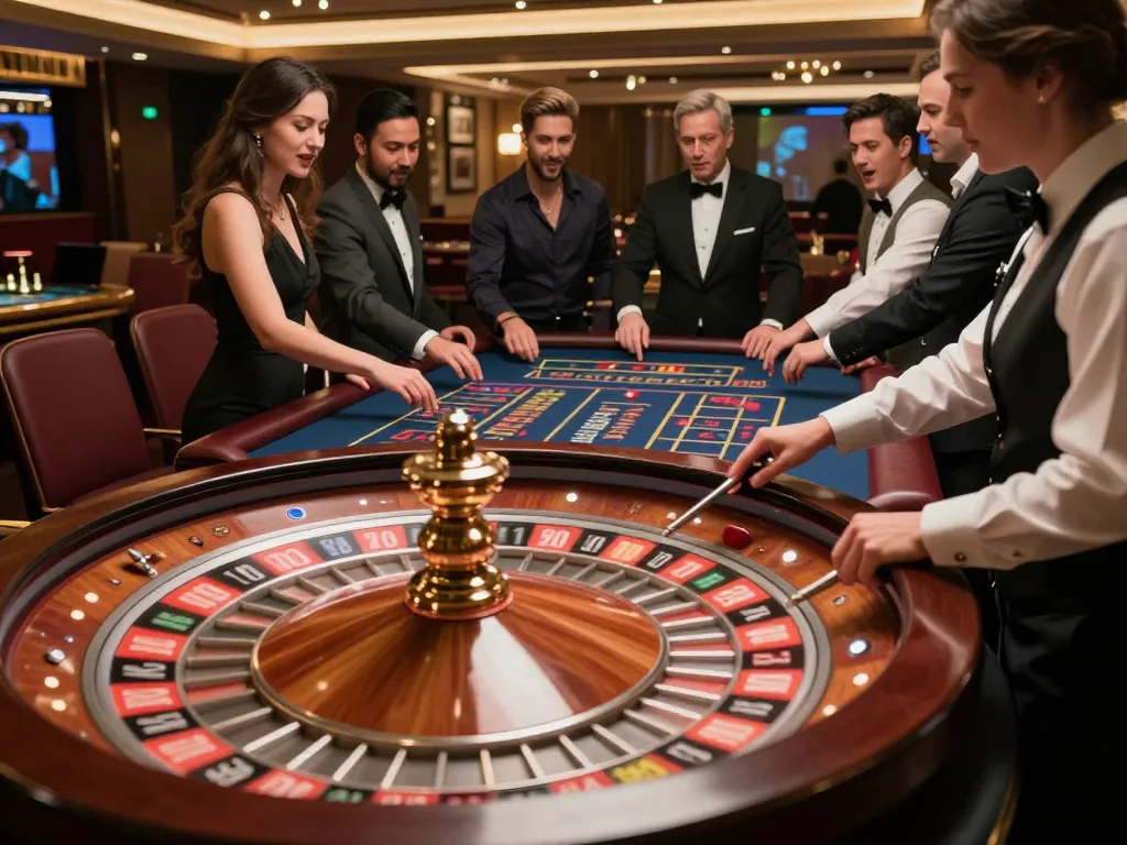 Experience the thrill of winning on 789win's exciting roulette table with players engaged in the action.
