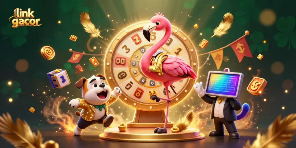 Meraih kemenangan dengan link slot gacor yang menarik, pemain menikmati suasana kasino yang meriah.