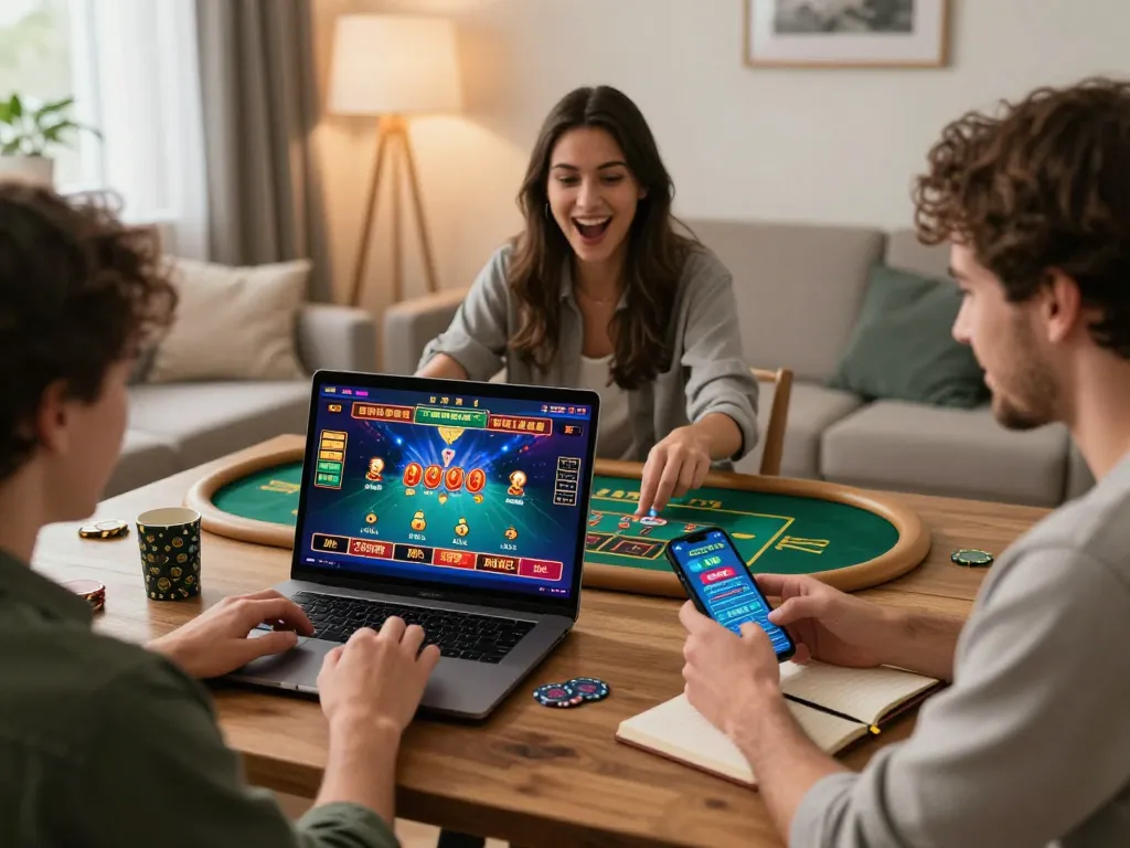 Engaged players experiencing thrilling gameplay on 789win.com mobile app in a cozy home setting