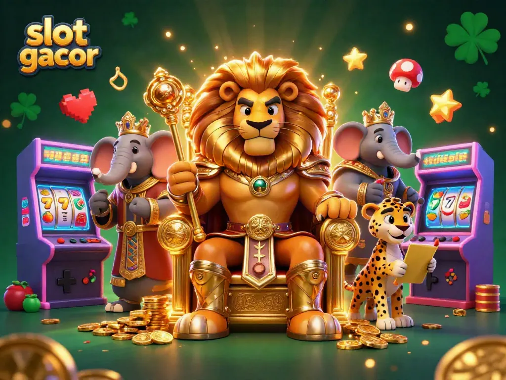 Experience the thrill of winning with slot gacor in this vibrant 3D casino scene