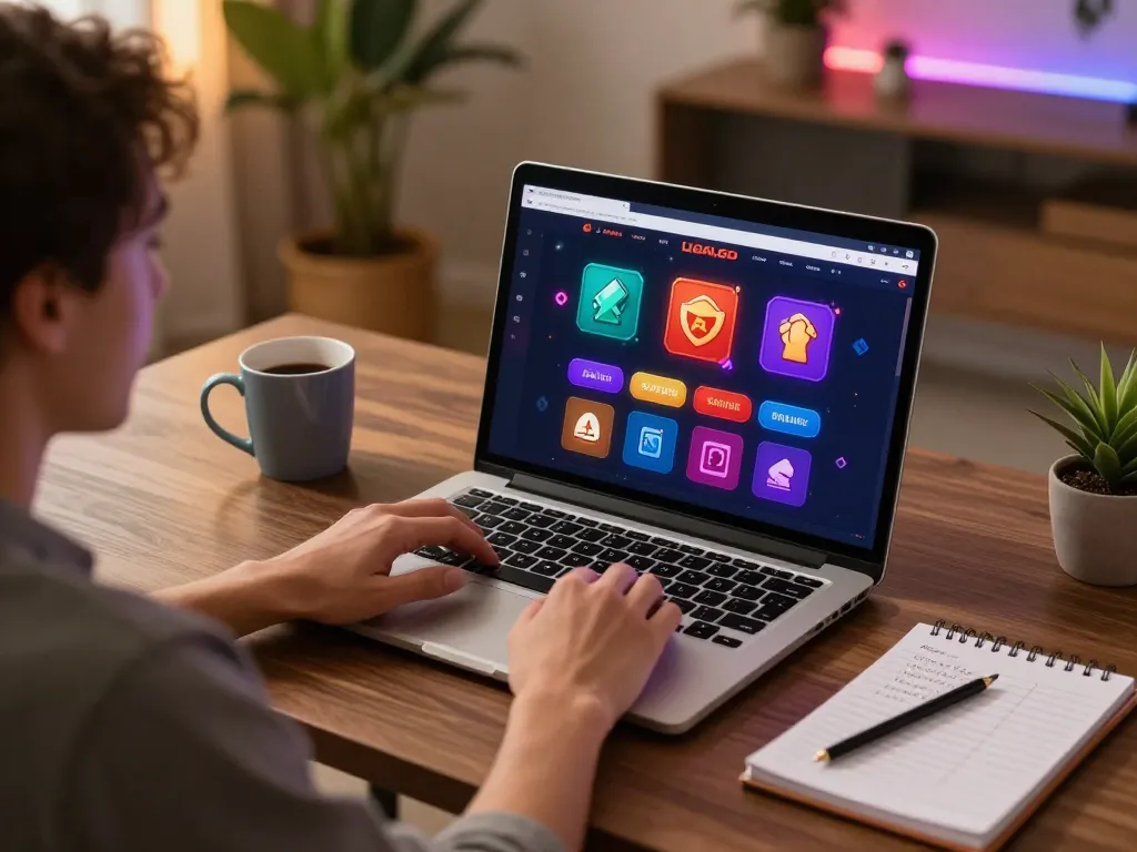 LIGALGO user engaged in online gaming strategies with vibrant casino interface displayed