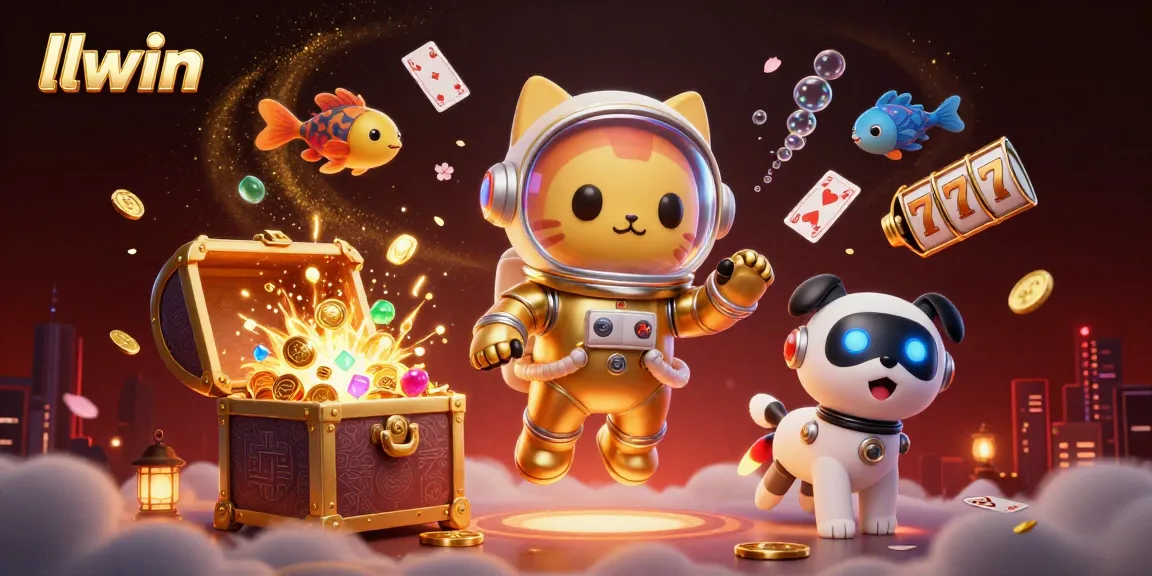 Engage in exciting gaming with llwin, featuring floating slot reels and a unique cosmic adventure.