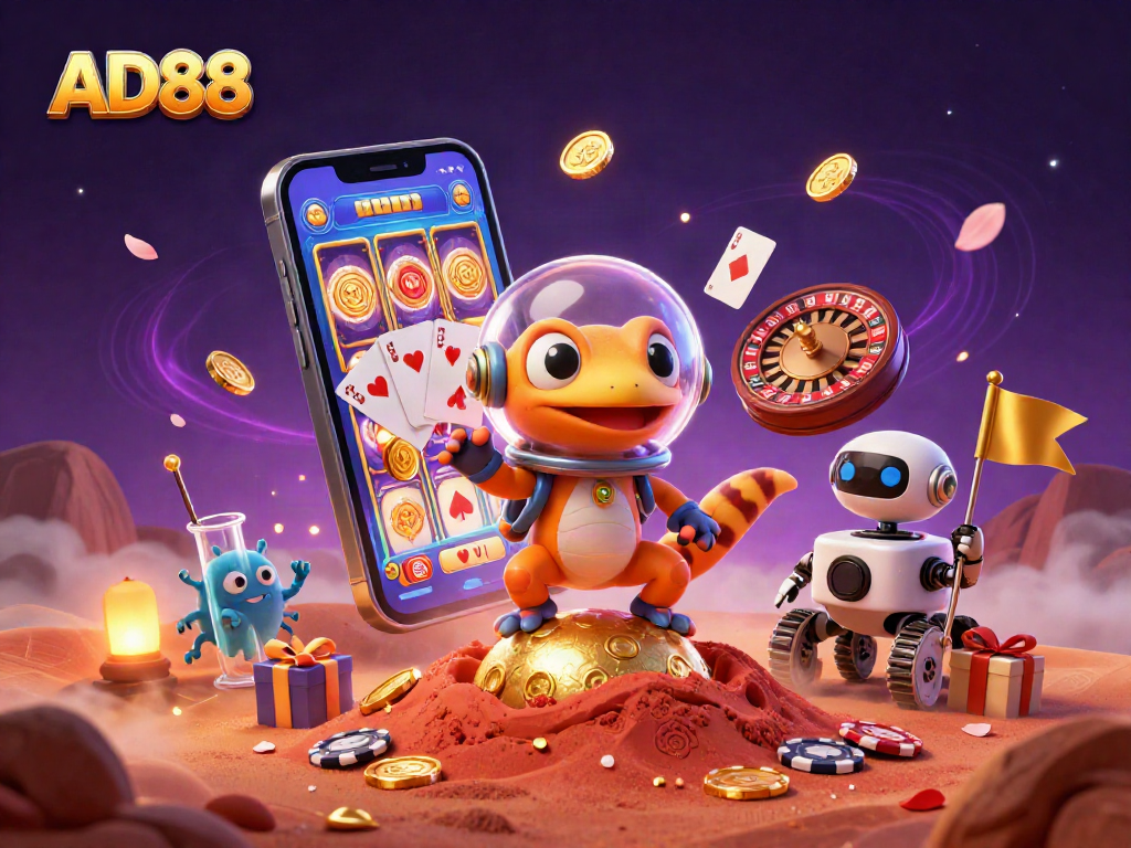 Engage in exciting gambling experiences online with AD88 through a vibrant scene of casino elements