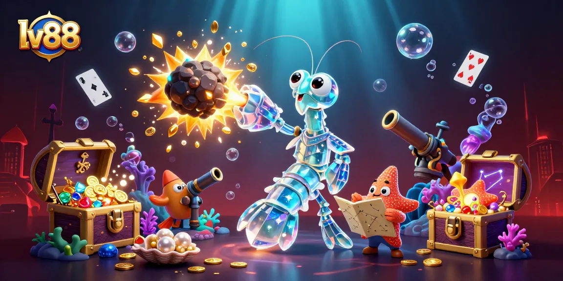 Experience the excitement of lv88 with a vibrant underwater casino scene featuring dynamic game elements and characters.