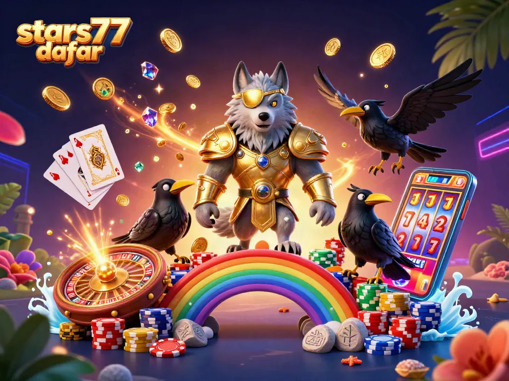 Taruhan menegangkan di bintang77 daftar dengan wajah keberuntungan dan slot yang bersinar.