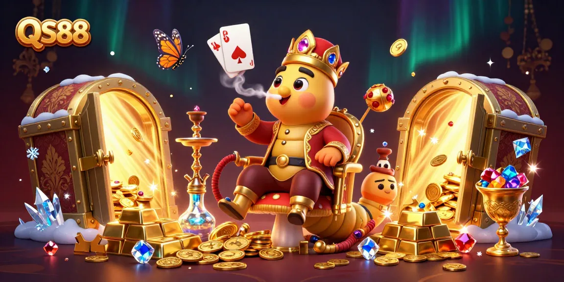 Experience winning thrills with QS88 in this ultra-detailed 3D gaming illustration.
