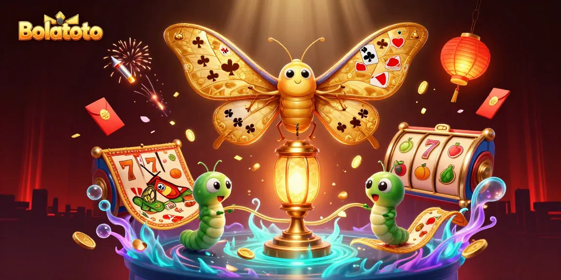 Bolatoto players engaging with vibrant 3D casino scenes featuring a majestic atlas moth.