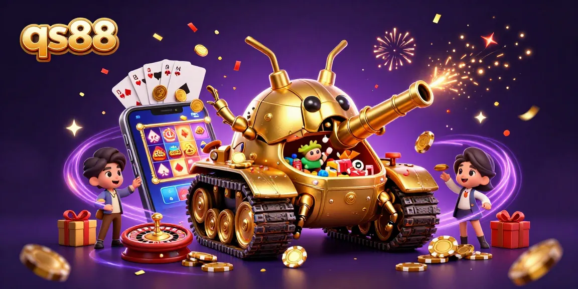 Experience thrilling gaming adventures with qs88 in a vibrant 3D casino scene filled with captivating elements.