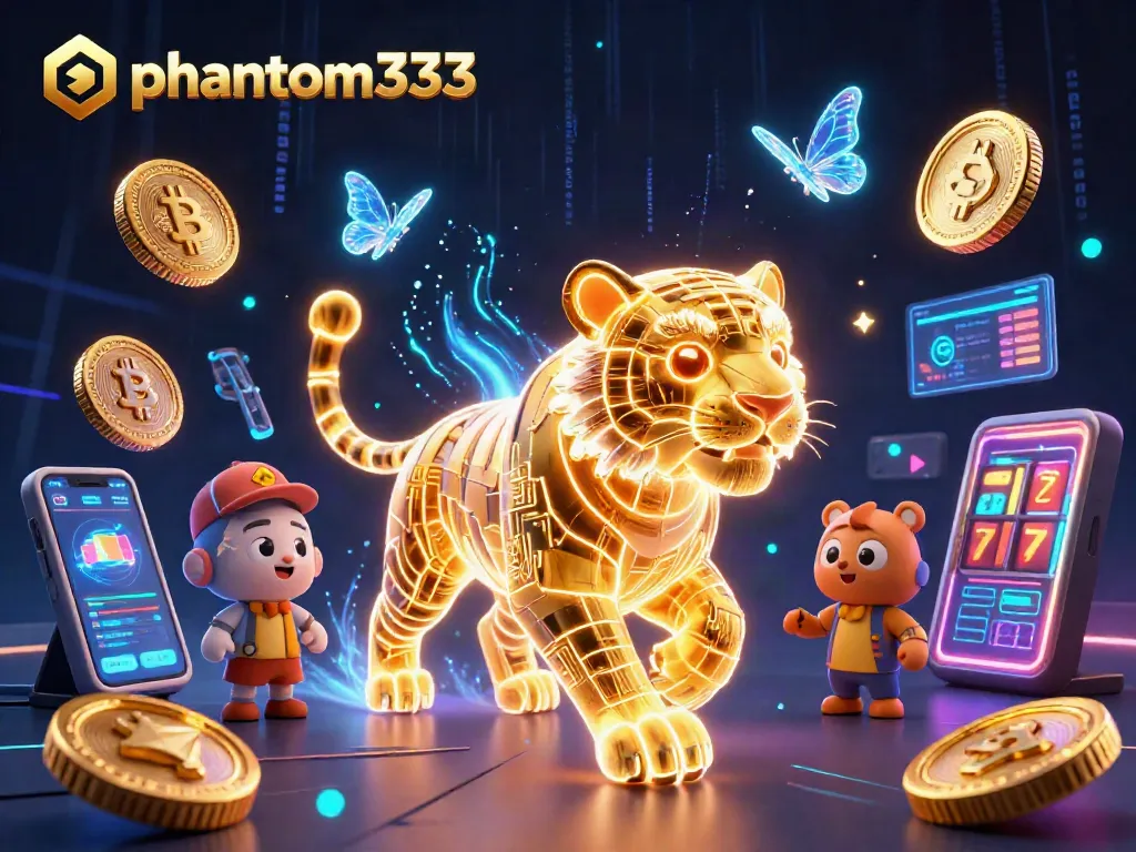 Engage with the exciting phantom333 casino experience featuring vibrant digital elements and a neon-wireframe tiger.