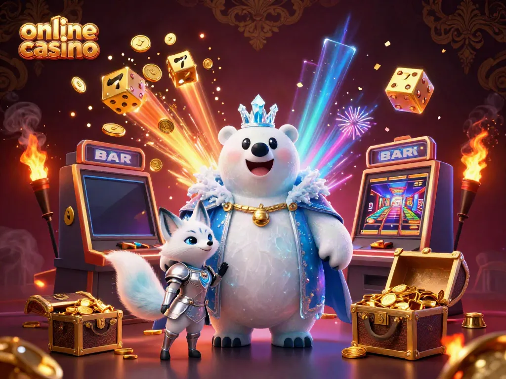 Engage with top online casino thrills featuring a polar bear and fox amidst big winnings and jackpot excitement.