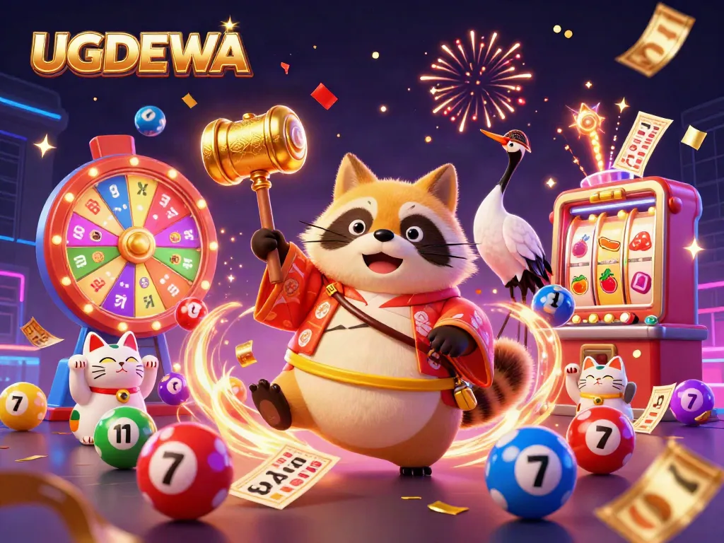 Spin the reels with UGDEWA's vibrant slots experience featuring dynamic characters and game elements.