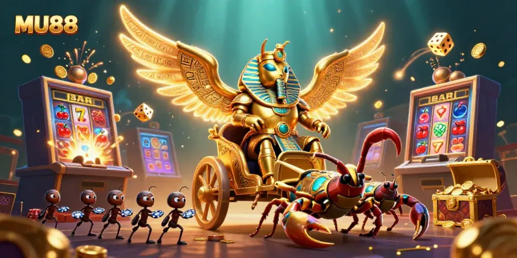 Experience MU88's vibrant casino adventure with captivating characters and stunning jackpot visuals.