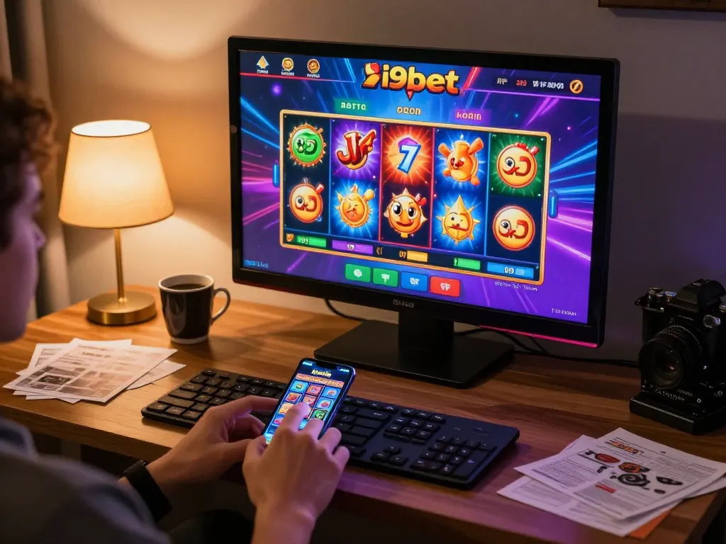 Experience thrilling online gameplay with i9bet's dynamic casino interface showcasing vibrant slot graphics.