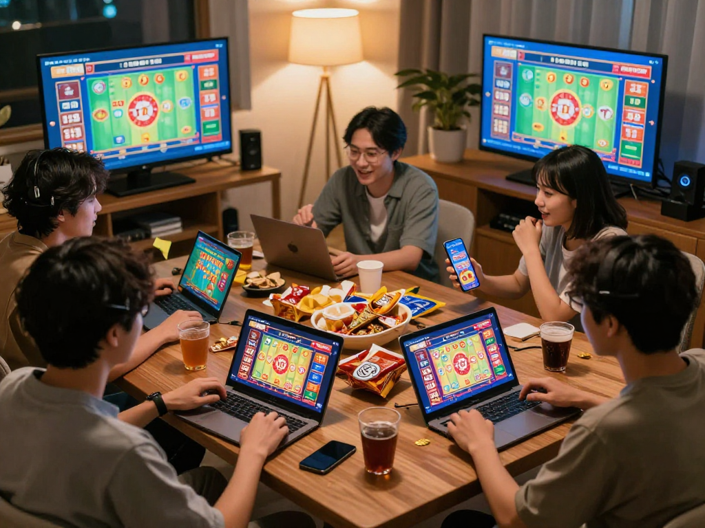 Pengalaman bermain togel rajatogel dengan pemain menggunakan perangkat berbeda dan suasana penuh semangat.