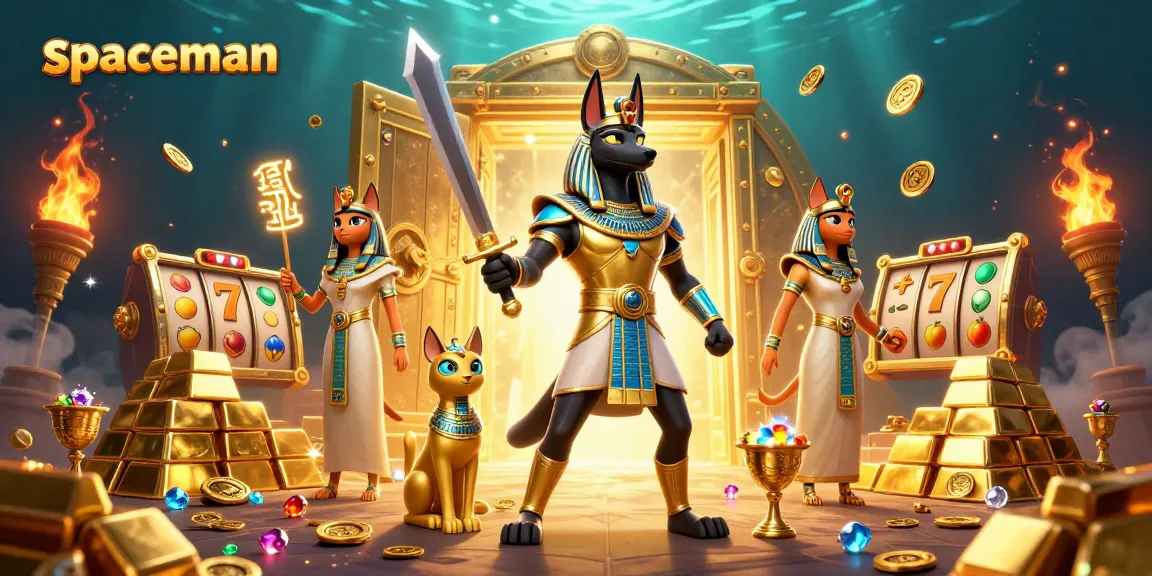Engage with the Spaceman slot game through this vibrant 3D illustration featuring rich treasures.