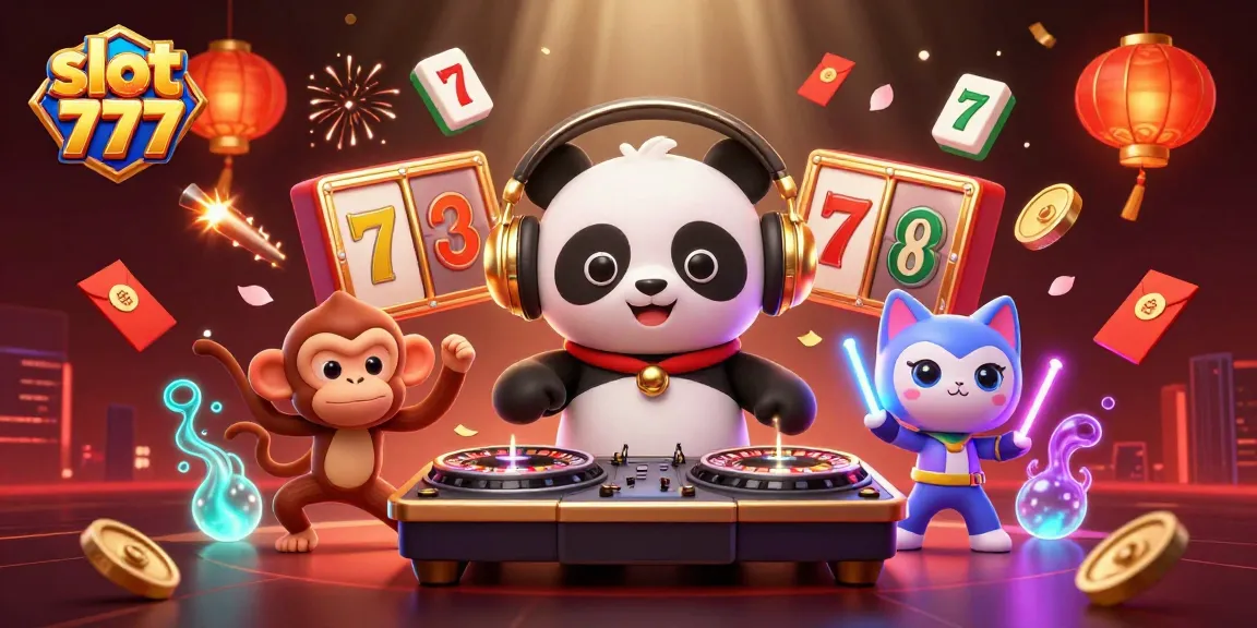 Experience thrilling moments with slot 777 in this vibrant 3D digital casino illustration.