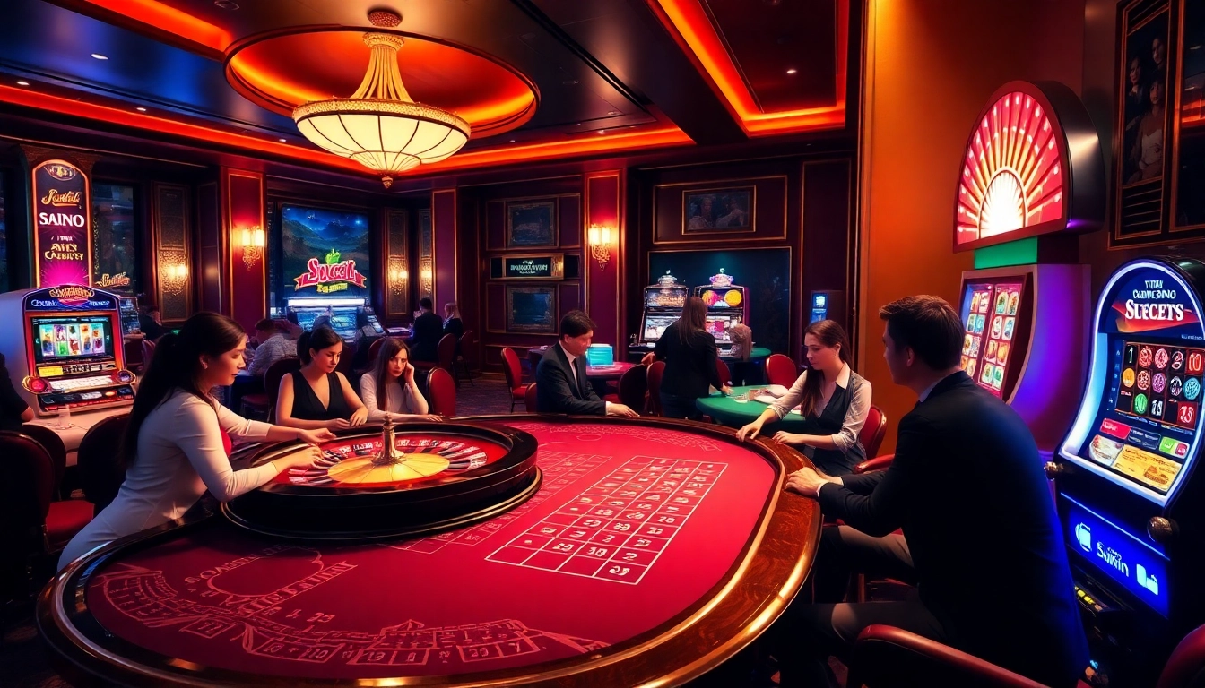 Experience the thrill of gambling with Luckywin giải trí at a vibrant casino scene.