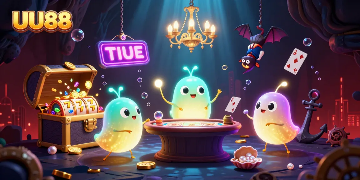 Experience thrilling gameplay at UU88 casino, illuminated by glowworms in a vibrant underwater scene.