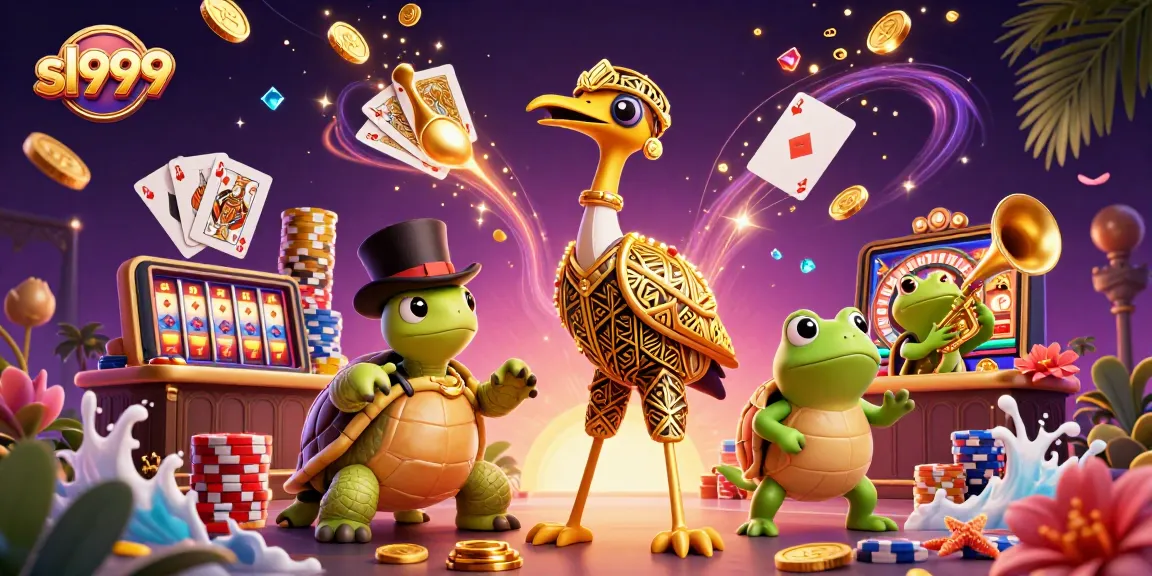 Experience winning moments at sl999 with vibrant casino-themed characters and captivating game elements.