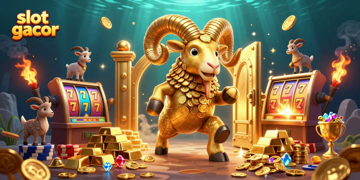 Experience the thrill of slot gacor with this dynamic illustration showcasing gold and jackpots.