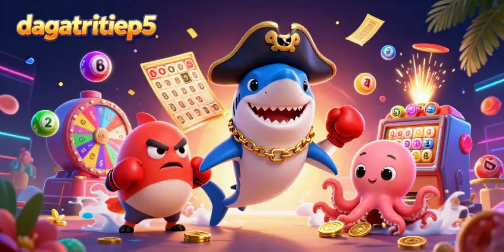 Experience thrilling games with dagatructiep5's engaging characters in an exciting 3D casino illustration.