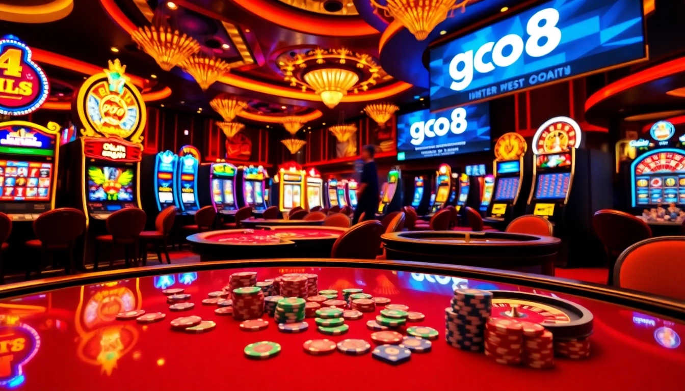 Experience go8 betting strategies with vibrant casino tables and luxurious slot machines.
