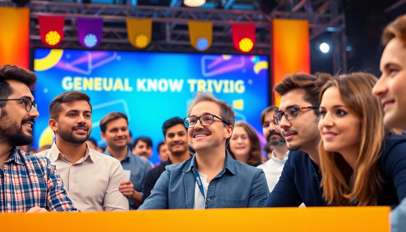 Participants showcasing their general knpwledge in a vibrant quiz competition environment.