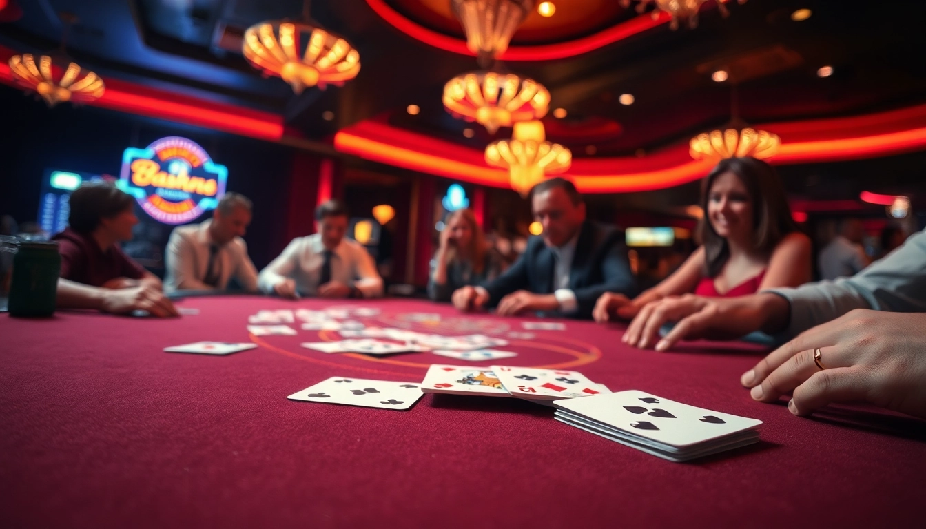 Menangkan taruhan buntogel di meja kasino dengan pemain terlibat pada permainan.