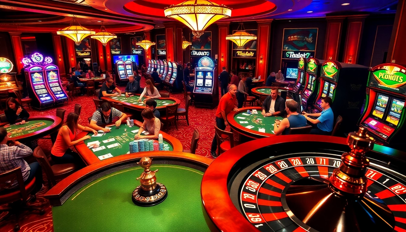 Experience the thrill of gilajp gaming with vibrant casino tables and exciting slot machines.