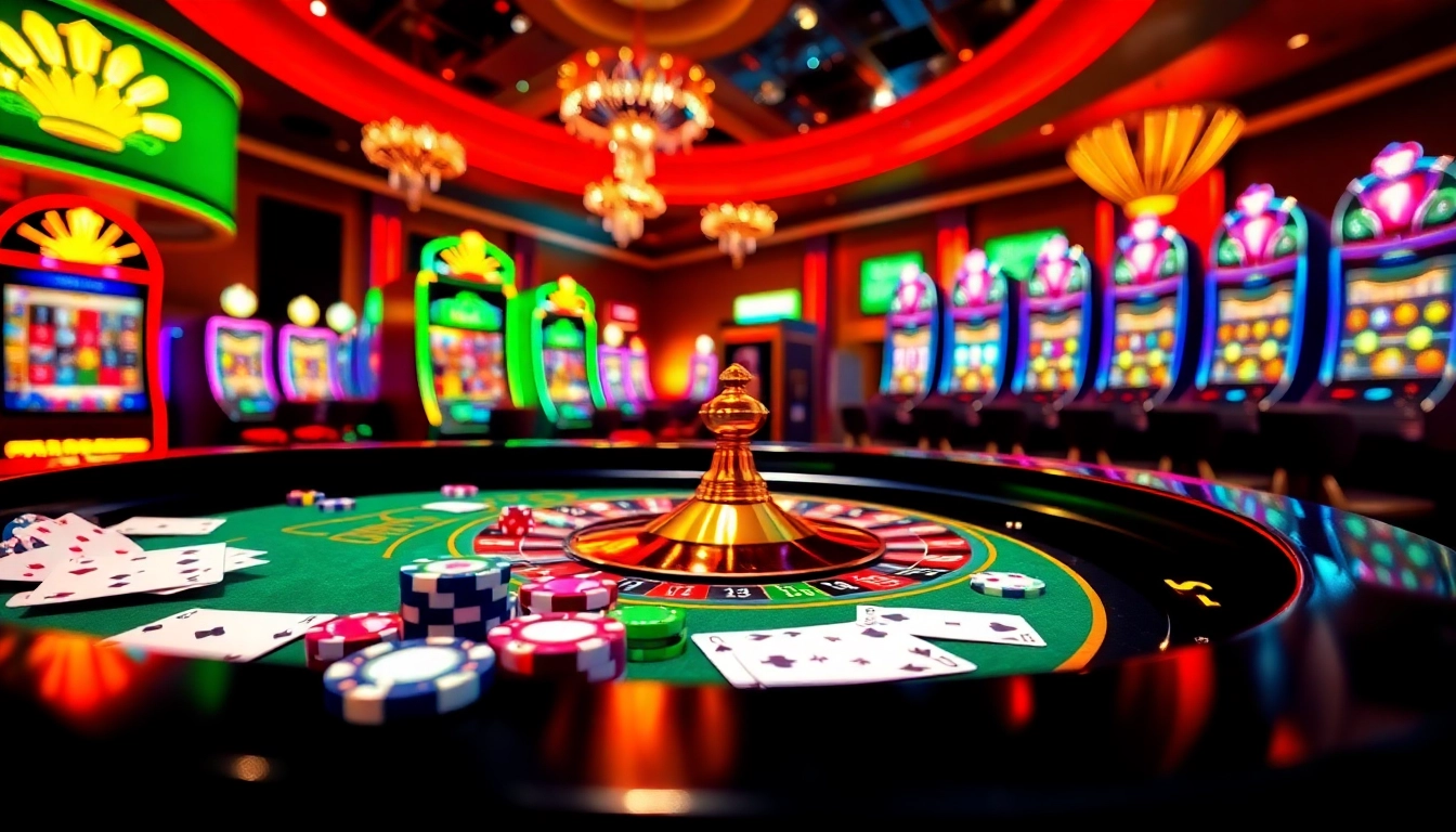 Play thrilling games at new888 casino with vibrant roulette and slot machines.
